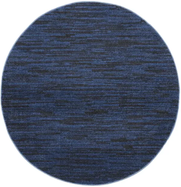 Nourison Essentials NRE01 Midnight Blue 4' x Round Rug