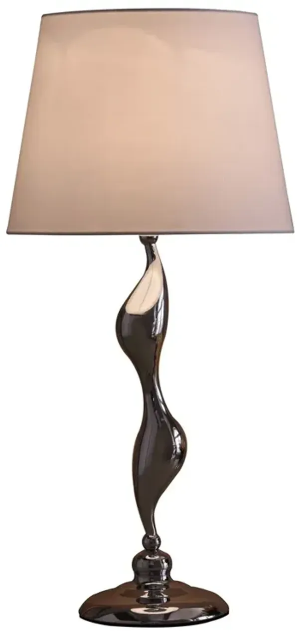 Streamdale 24-Inch Art Deco Silhouette Silver Table Lamp