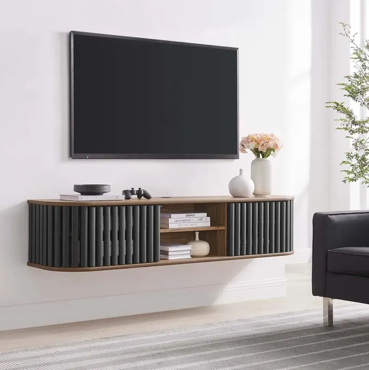Modway Fortitude 63 Wall-Mounted TV Stand