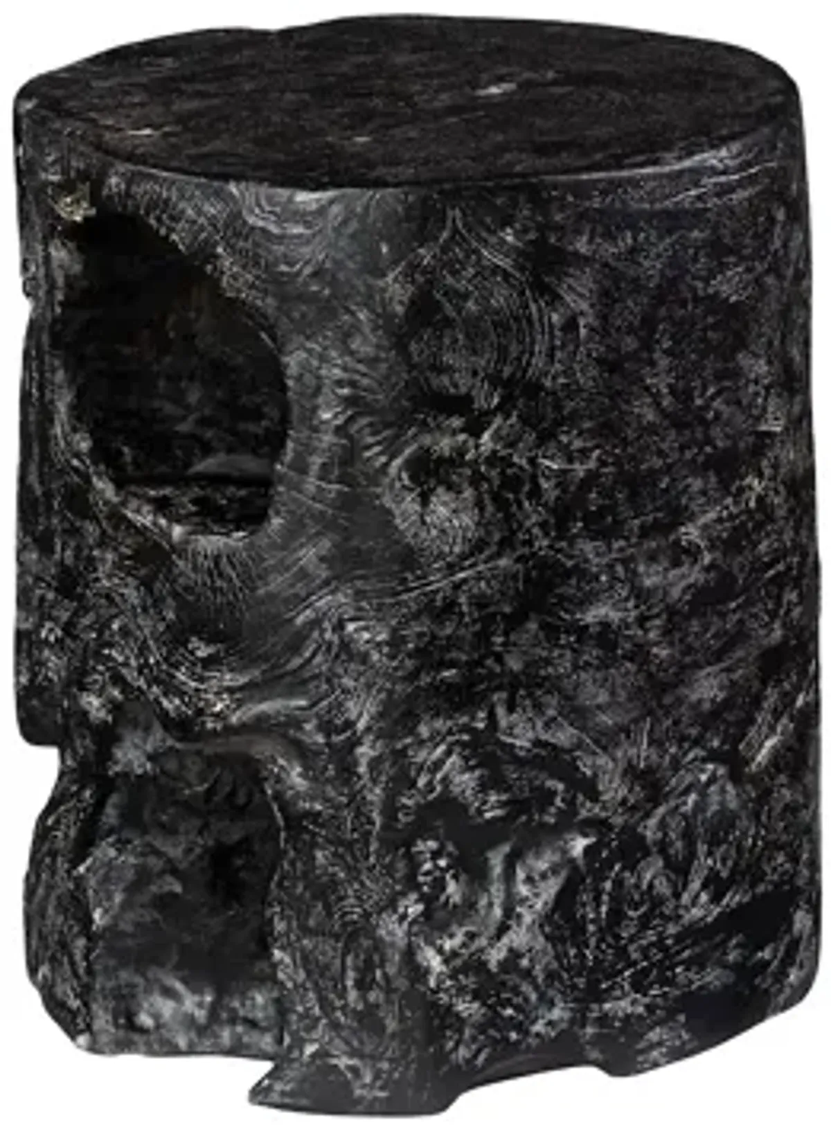 Black Wash Round Stool