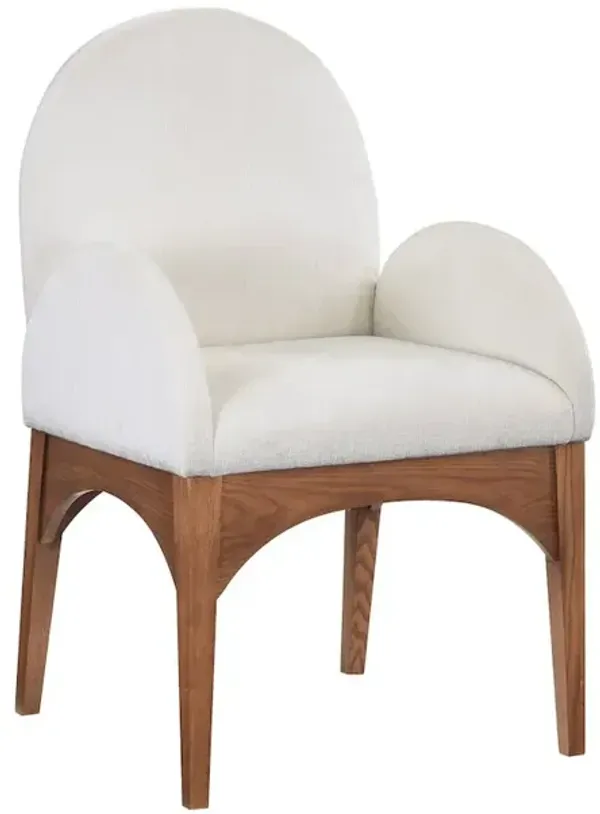 Meridian Furniture Waldorf Cream Chenille Fabric Dining Chair