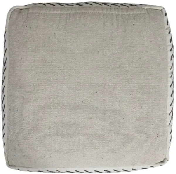 18" White 100% Cotton Ottoman