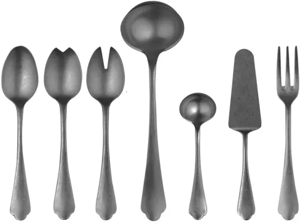 Pewter 7-Piece Serving Set in Black Gold