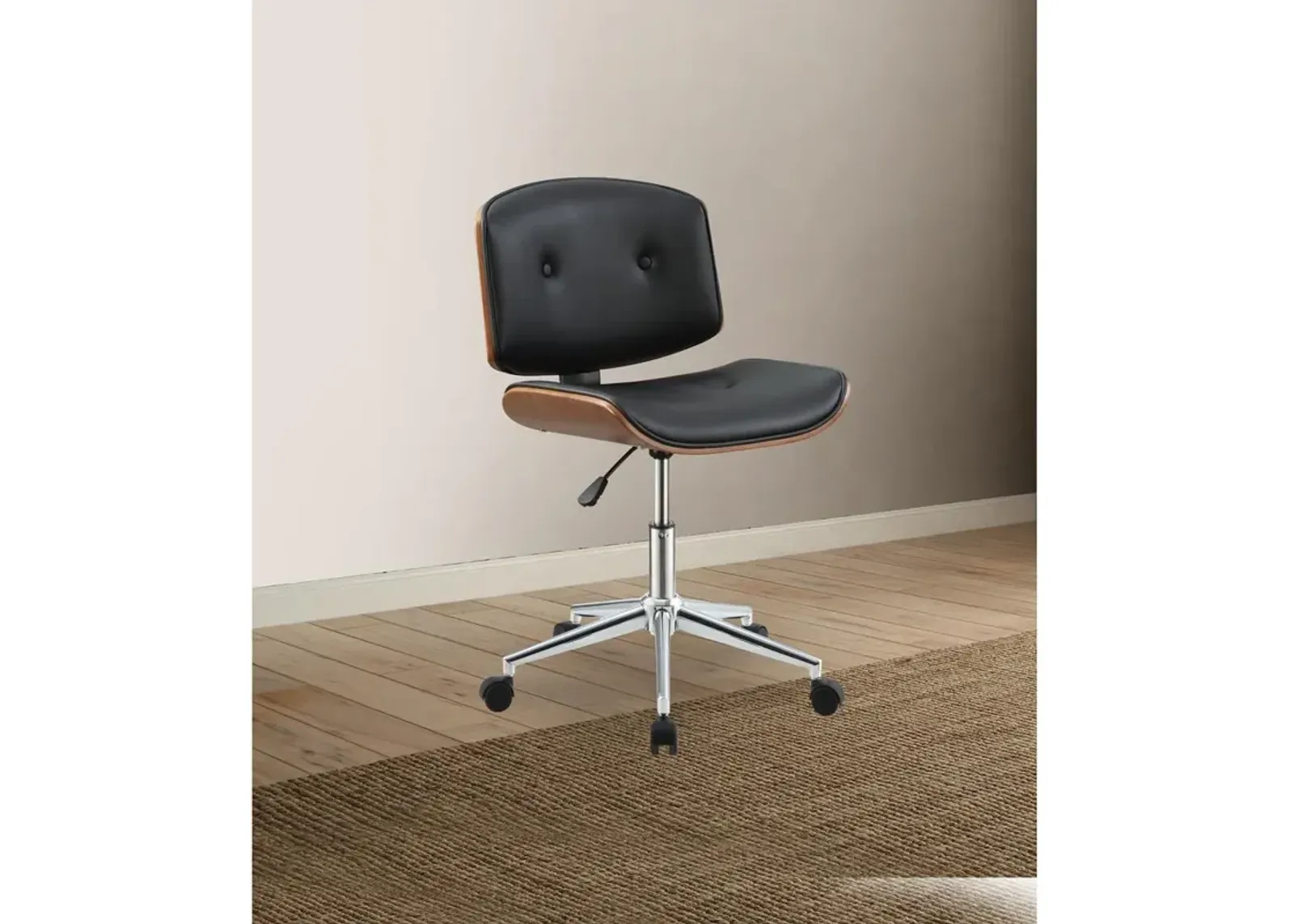 Acme Furniture Camila Office Chair, Black PU & Walnut