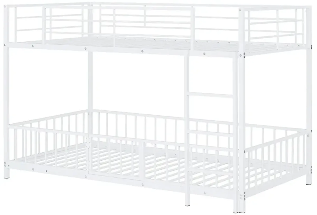 Merax Metal Bunk Bed with Slide and Guardrails