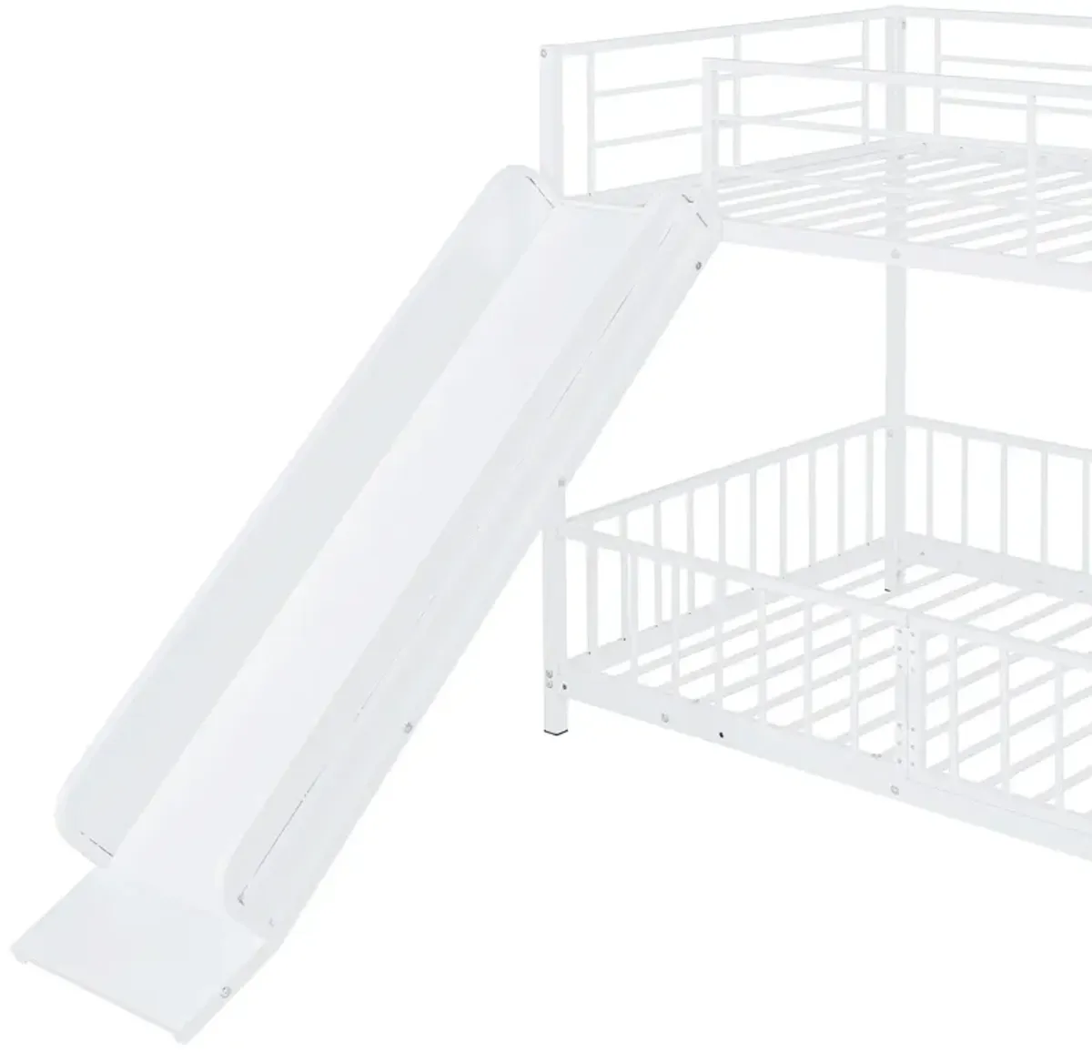 Merax Metal Bunk Bed with Slide and Guardrails