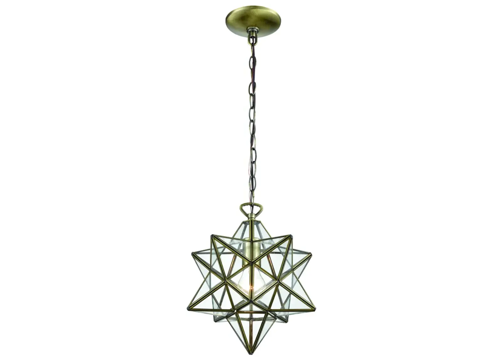 Moravian Star Gold 12'' Wide 1-Light Mini Pendant