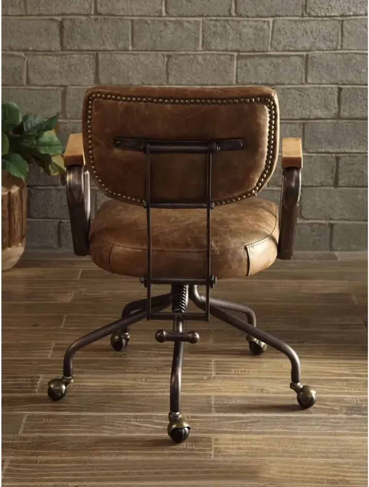 Hallie Office Chair In Vintage Whiskey Top Grain Leather