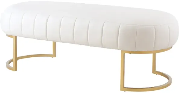 Nicole Miller Chaim Leather/Velvet Bench