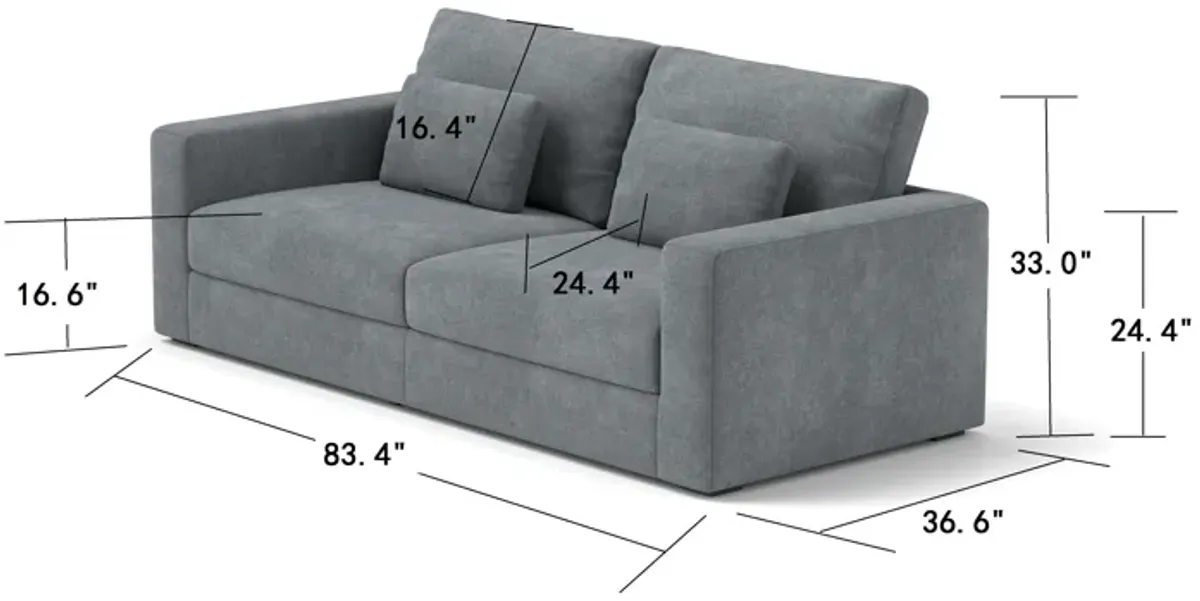 HOT SALE! 83" Modern Sofa Couches for Living Room, 3 Seater Sofa with Detachable Cover & double cushioning