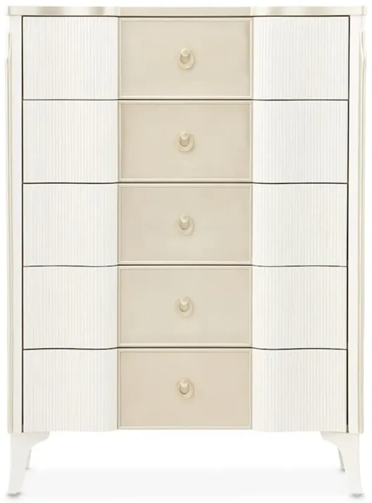 Michael Amini La Marisia 5-Drawer Chest - Creamy Pearl