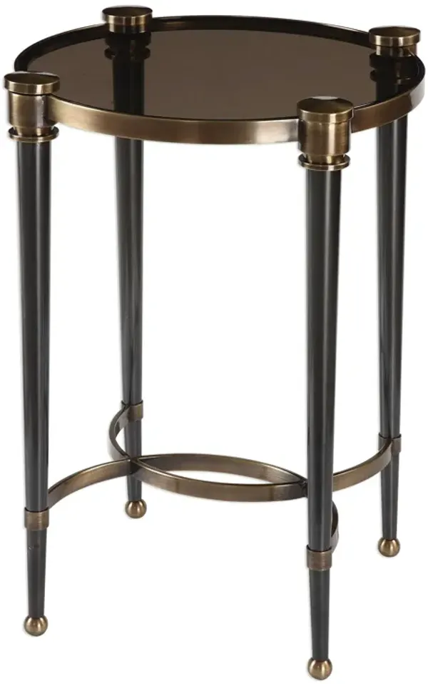 Uttermost Thora Brushed Black Accent Table