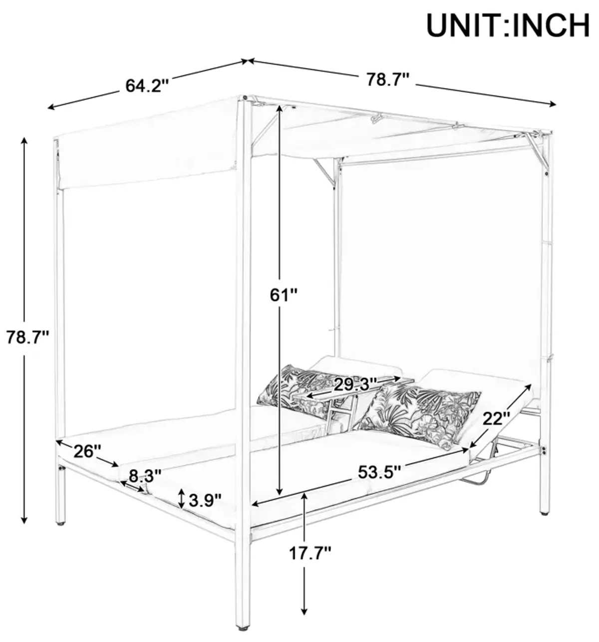 Merax Outdoor Patio Sunbed Daybed with Cushions