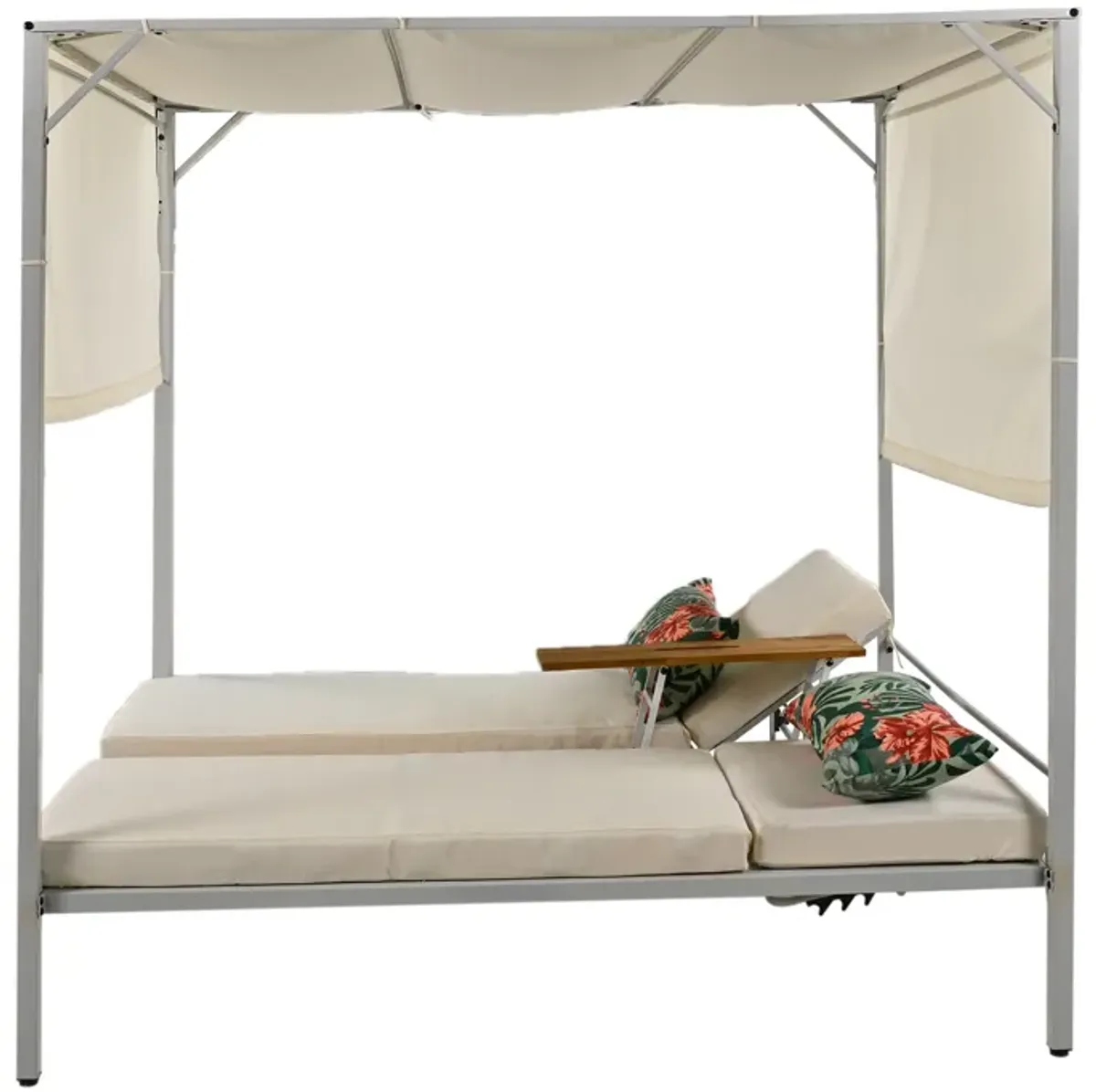 Merax Outdoor Patio Sunbed Daybed with Cushions