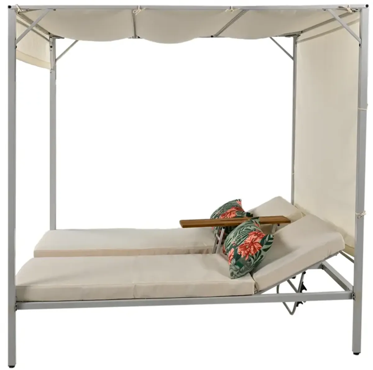 Merax Outdoor Patio Sunbed Daybed with Cushions