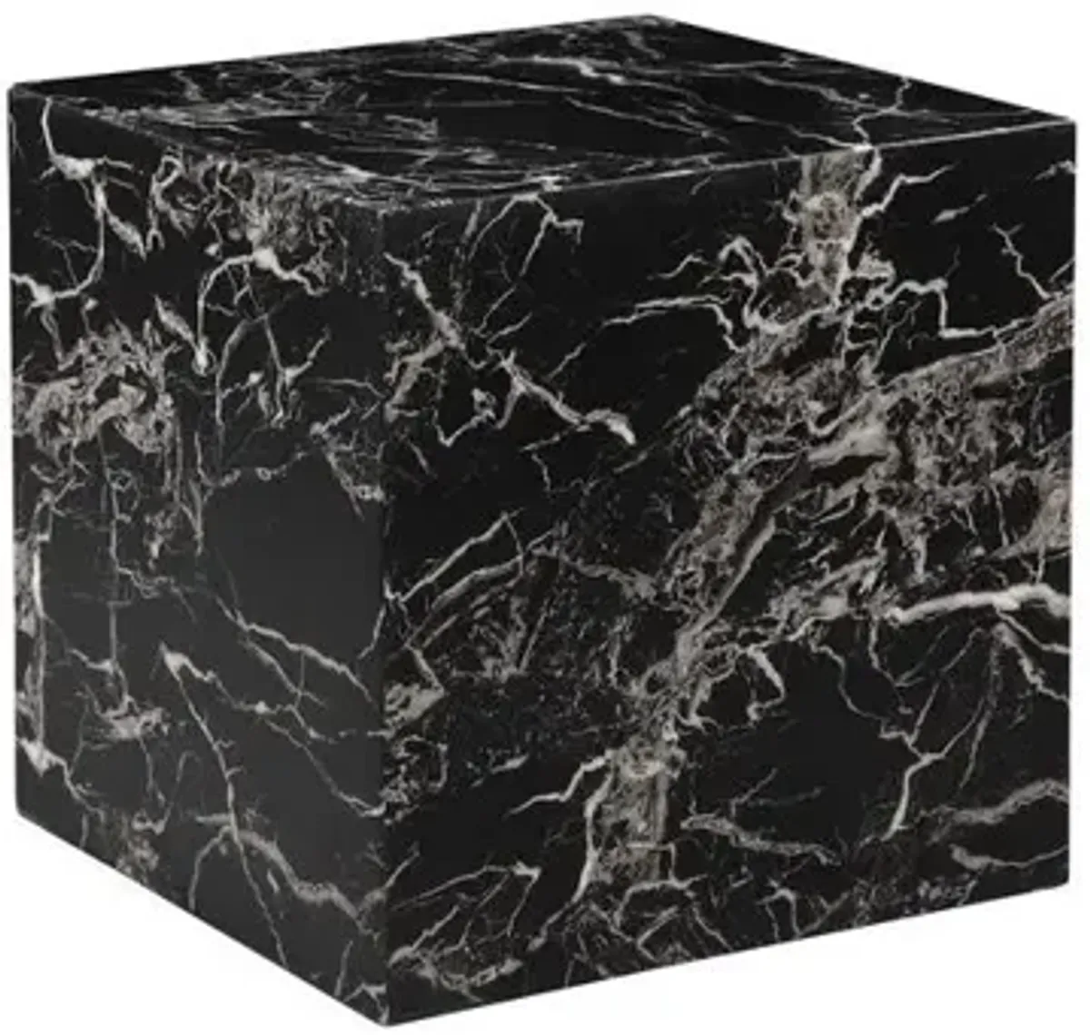 90210 Furniture Spencer Large Side Table In Black Ecomarble Overlay