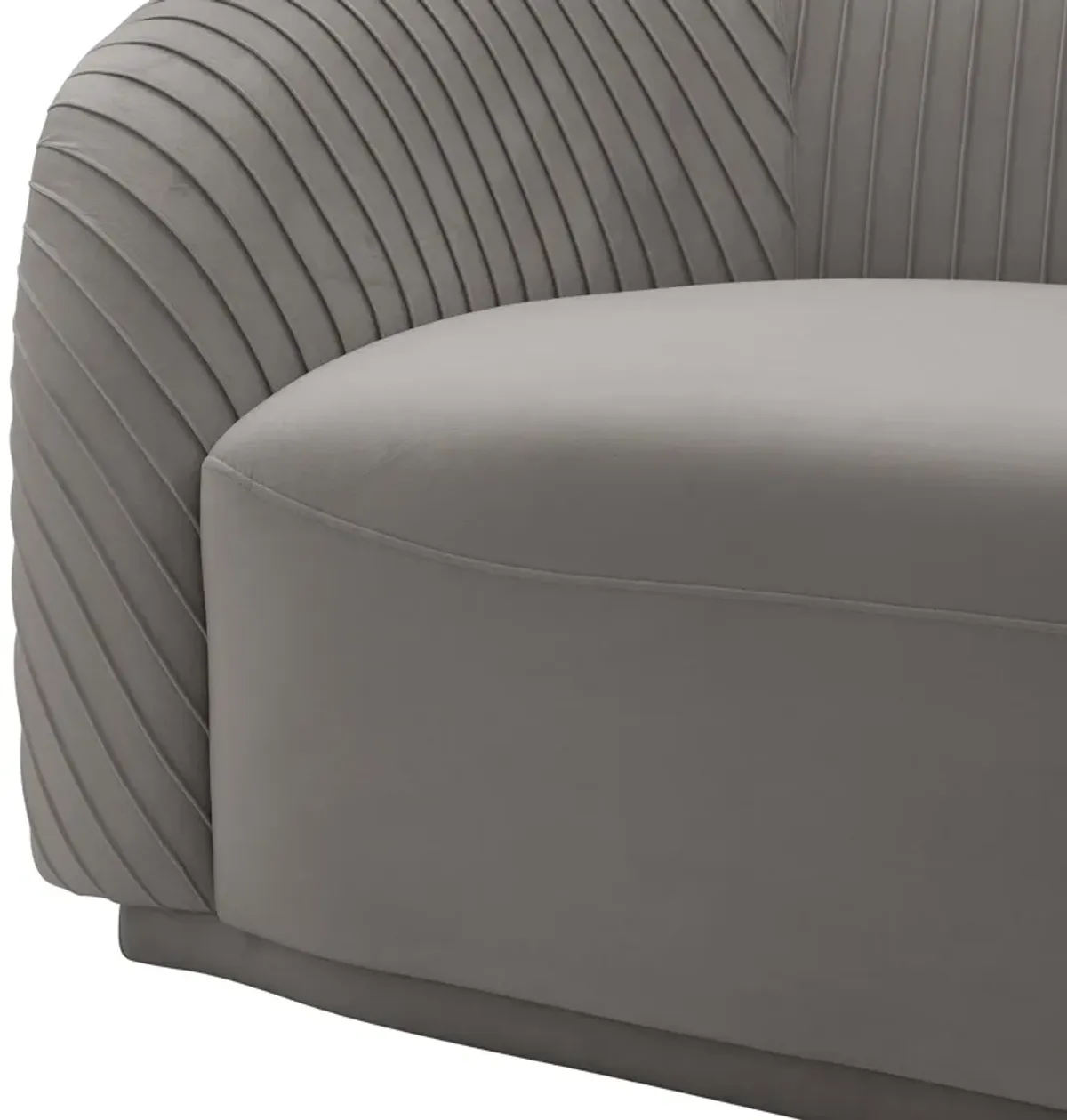 Yara Pleated Grey Velvet Sofa