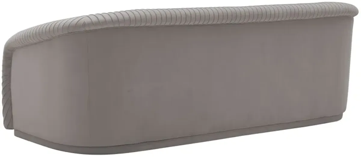 Yara Pleated Grey Velvet Sofa