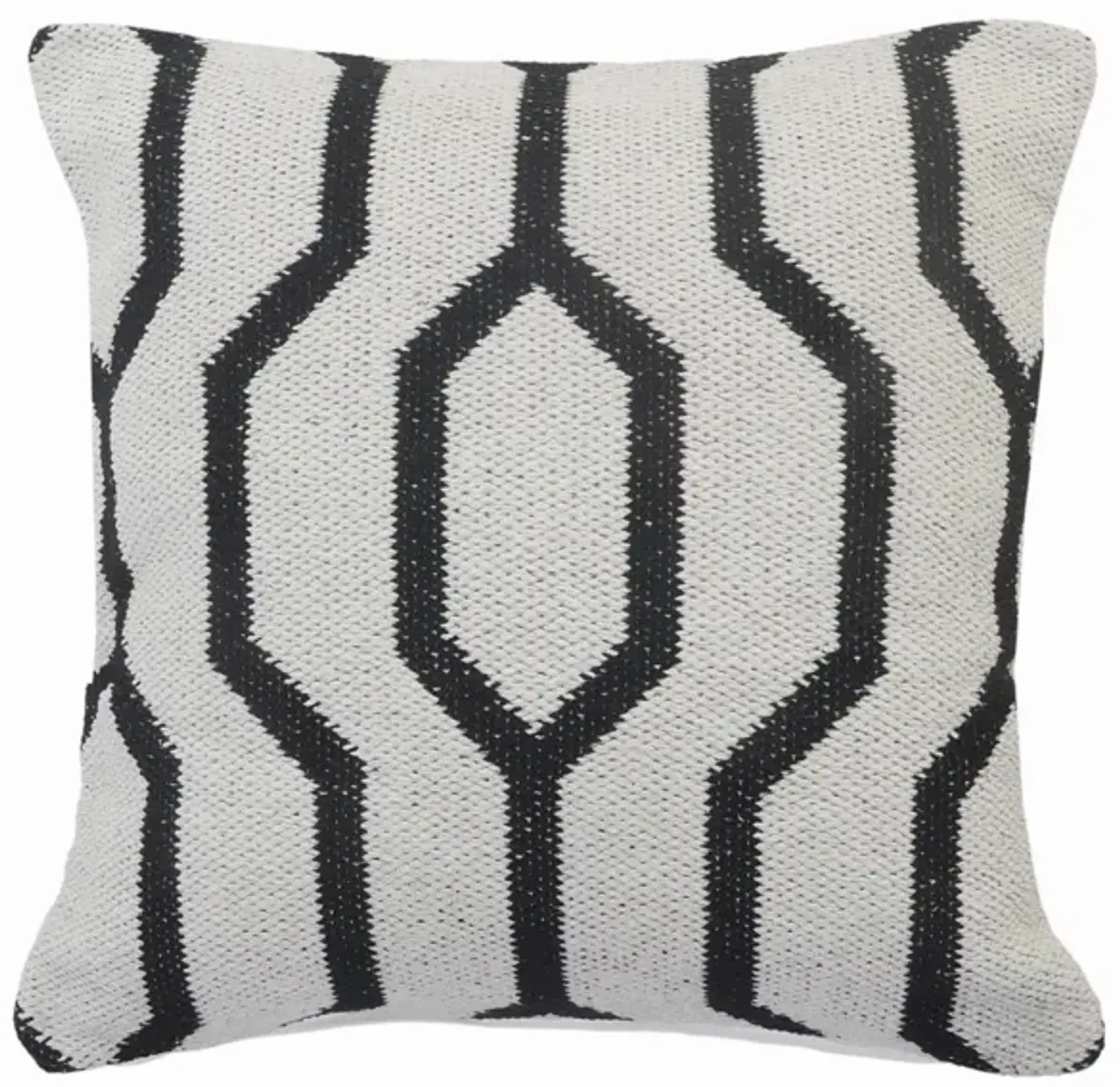 20" Black and White Geometric Square Throw Pillow