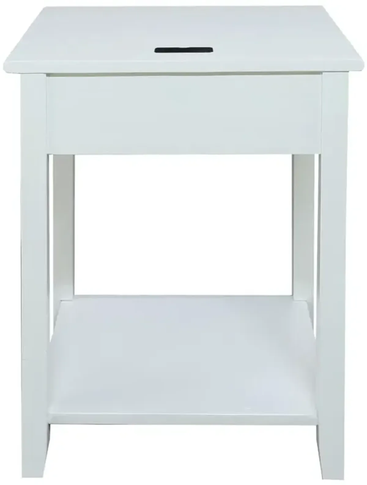 Night Owl Nightstand with USB Port-White