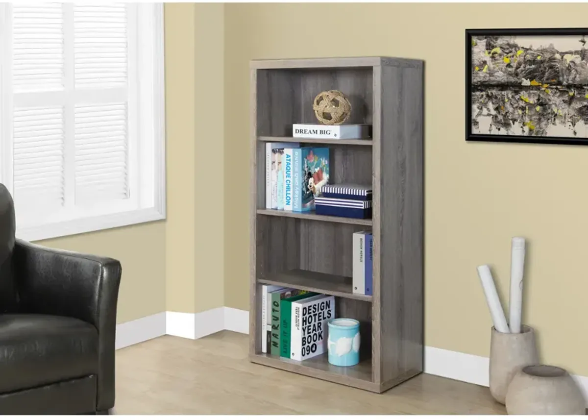 Monarch Specialties I 7060 Bookshelf, Bookcase, Etagere, 5 Tier, 48"H, Office, Bedroom, Laminate, Brown, Contemporary, Modern