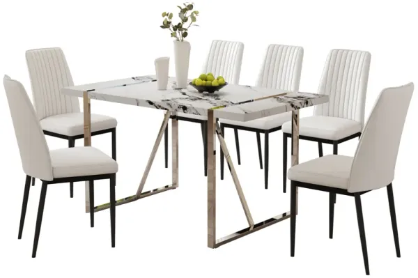 Merax 7-Piece Space-Saving Dining Set