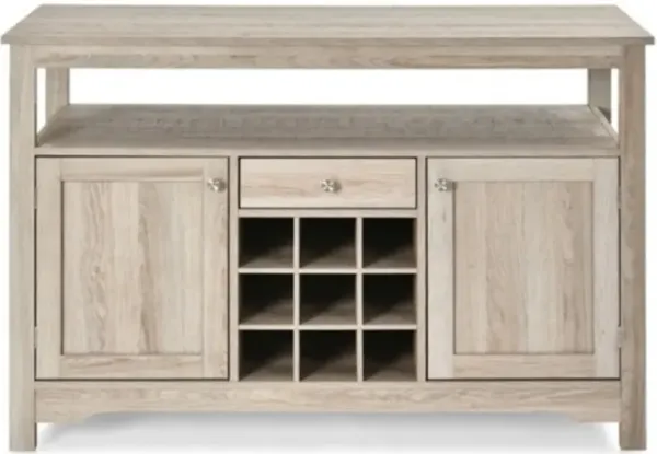Buffet Server Console with 9 Bottle Wine Storage and Cabinet for Dining Room
