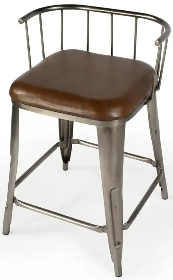 Butler Specialty Coriander Iron & Leather 25 Counter Stool, Multi-Color