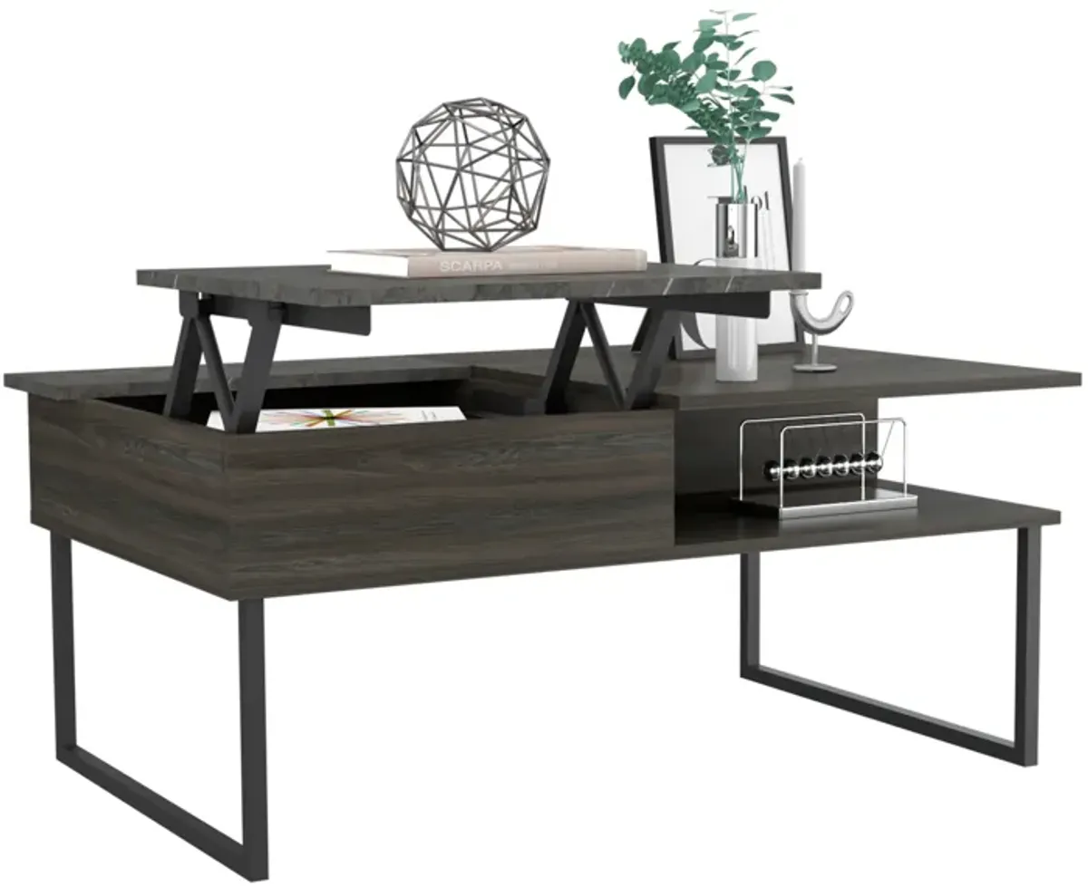 Armin Lift Top Coffee Table, One Shelf -Espresso / Onyx