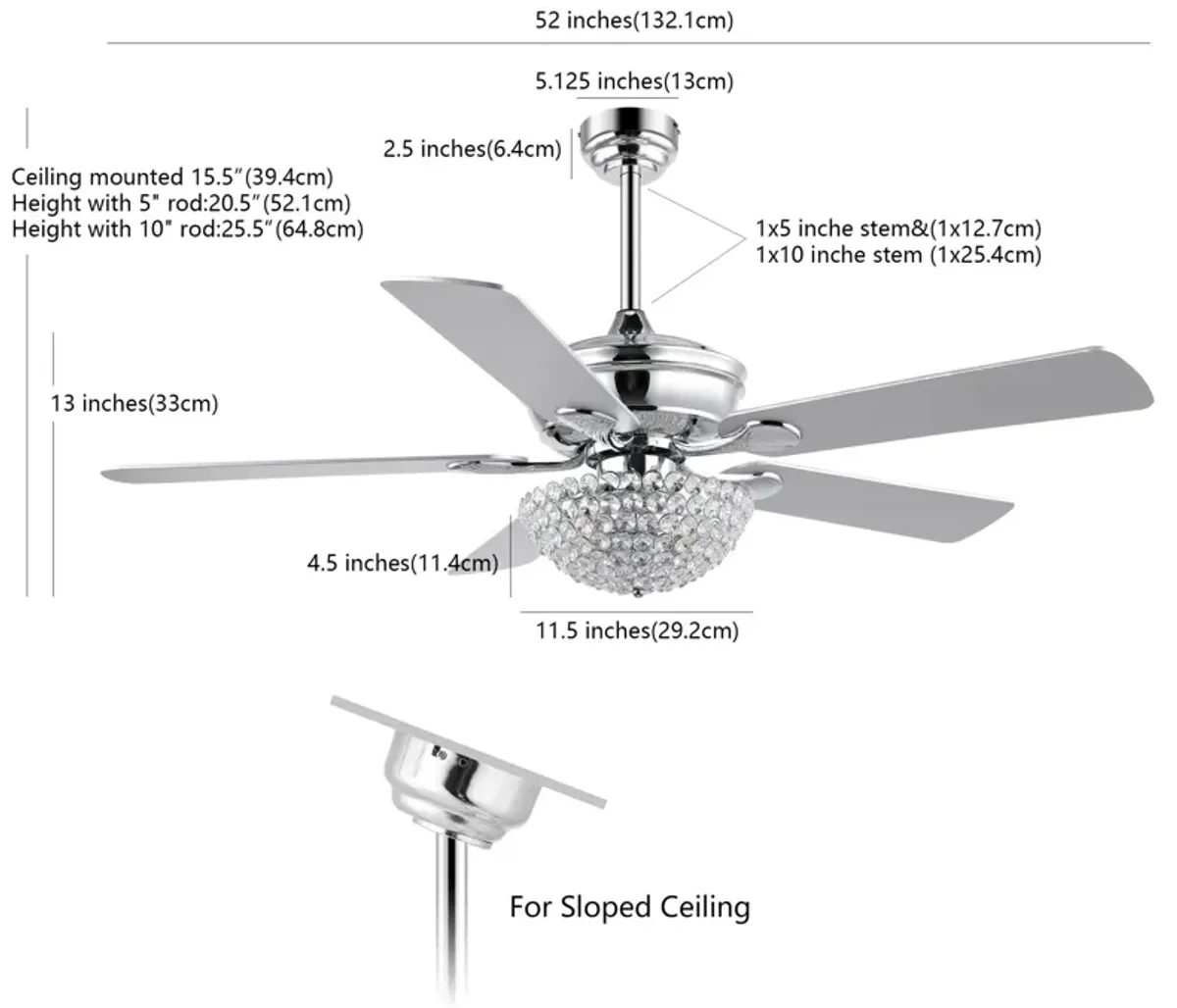 Cammy 3-Light Traditional Transitional Iron LED CEILING FAN