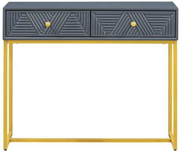 Clihome Console Table Entryway Table, Modern Sleek Console Table with Storage, Narrow Console Table with Two Drawers with Stripe Design for Living Room Hallway Entryway, Black