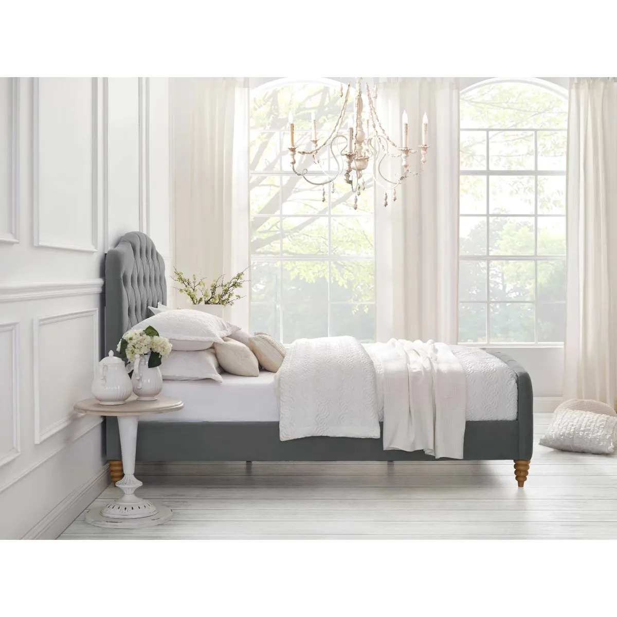 Rustic Manor Katerina Velvet Platform Bed