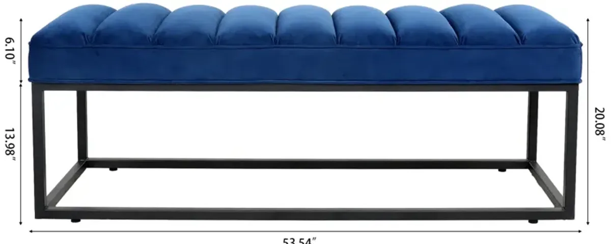 Metal Base Upholstered Bench For Bedroom For Entryway