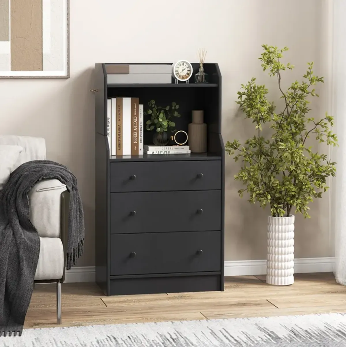 Modern Storage Dresser with Anti-toppling Device