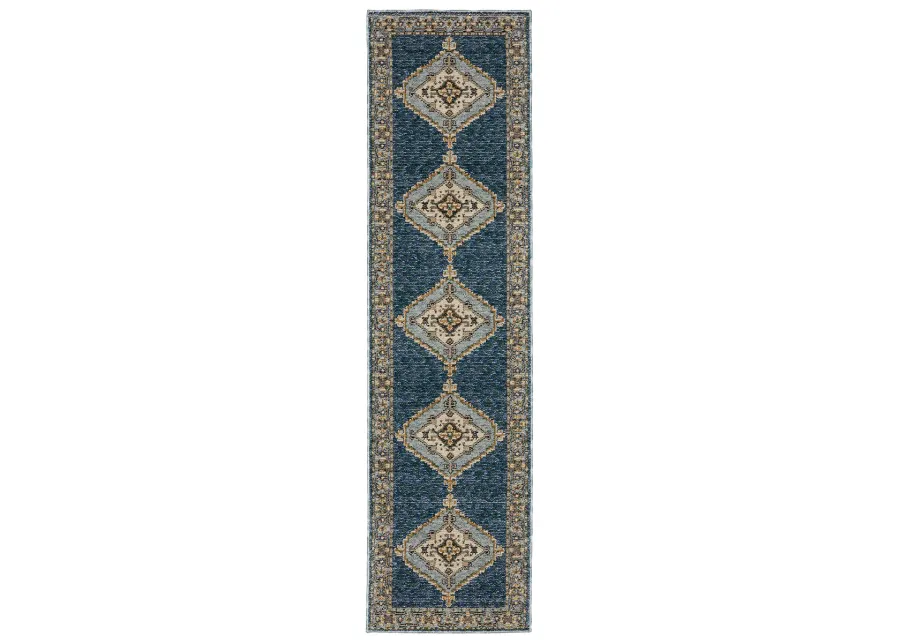 Andorra 2'6" x 12' Blue Rug