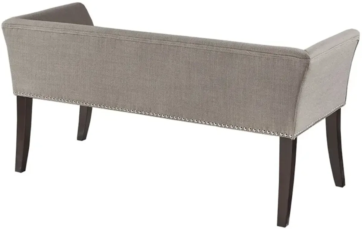 Gracie Mills Greta Solid Wood Accent Bench with Upholstered Seat and Back