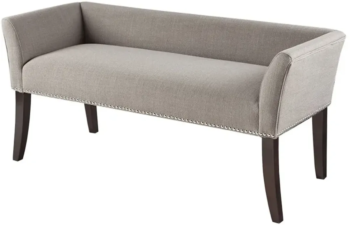 Gracie Mills Greta Solid Wood Accent Bench with Upholstered Seat and Back