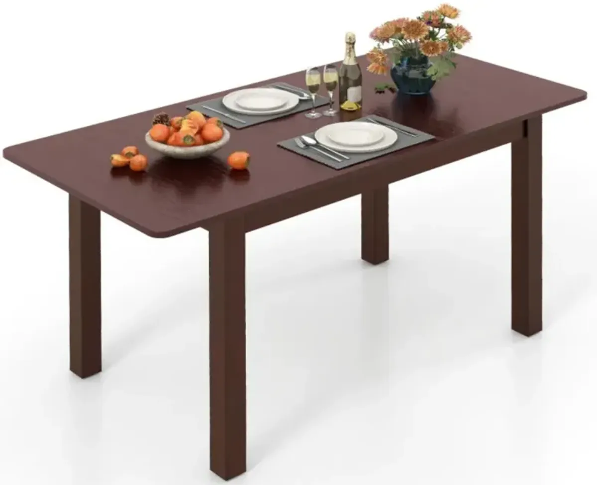 Hivvago Extendable Folding Dining Table with Rubber Wood Frame and Safety Locks