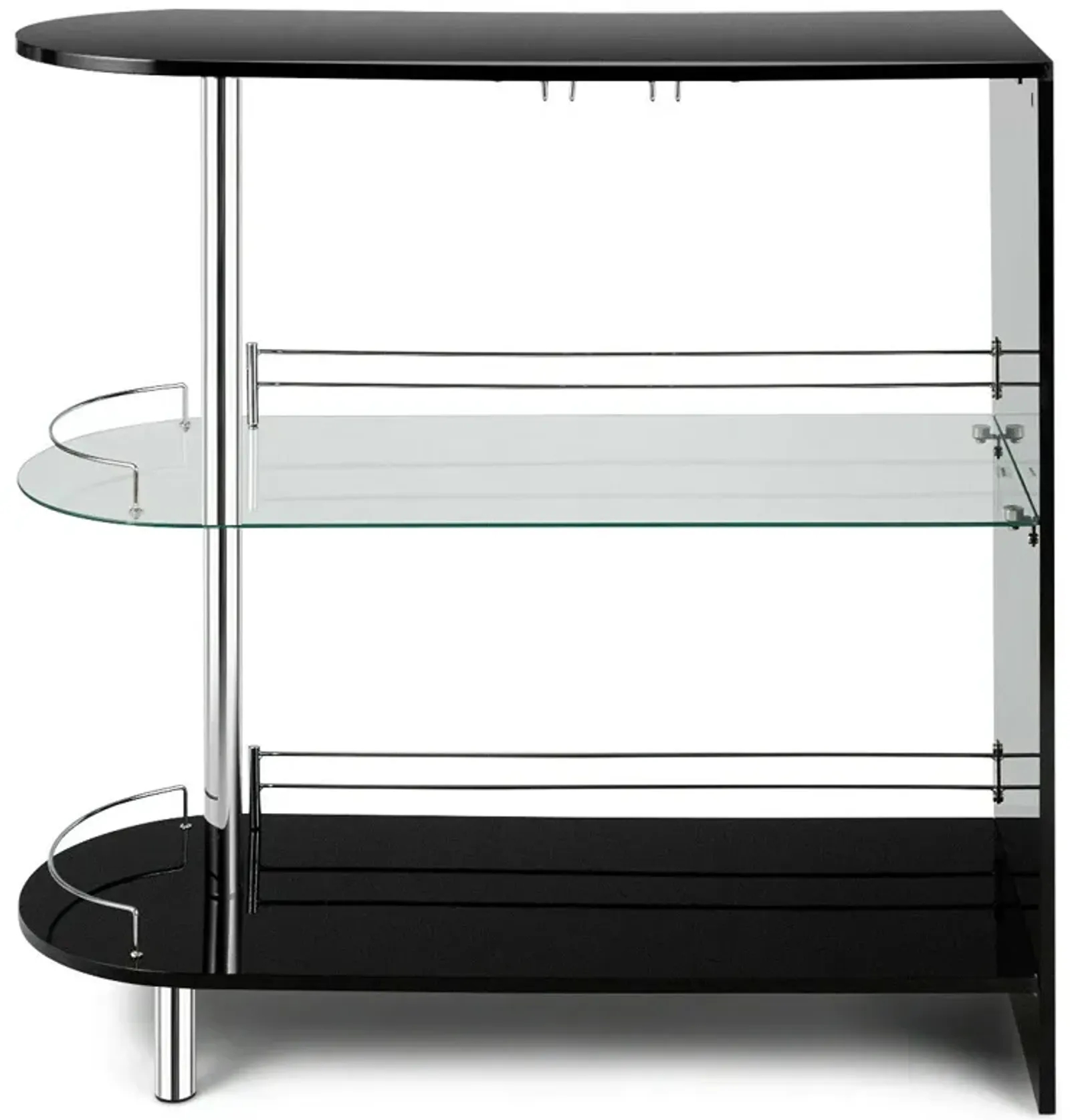 2-holder Bar Table with Tempered Glass Shelf