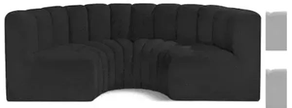 Meridian Furniture Arc Black Boucle Fabric Modular Sofa