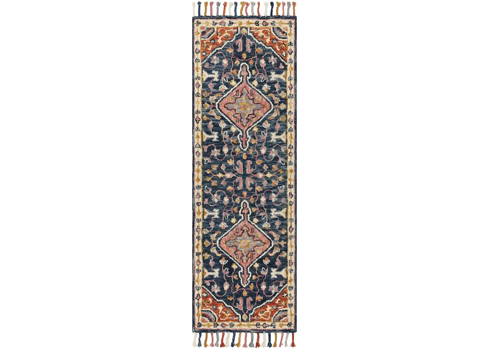 Zharah ZR01 Navy/Multi 2'6" x 7'6" Rug