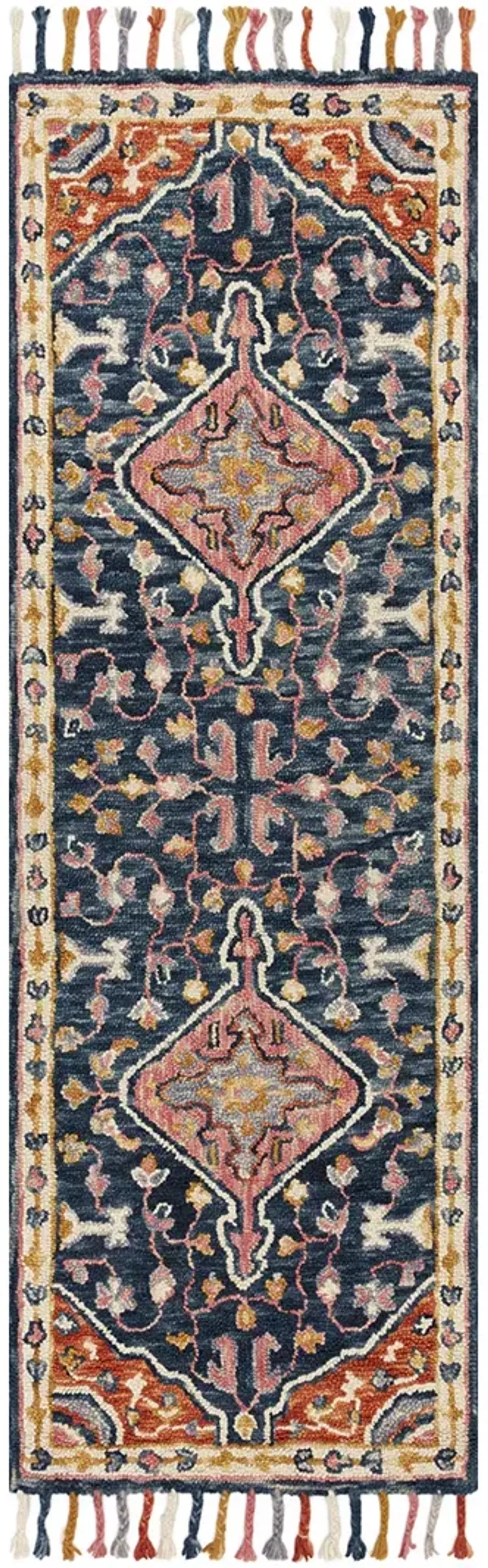 Zharah ZR01 Navy/Multi 2'6" x 7'6" Rug