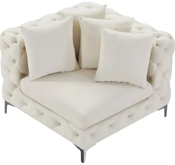 Meridian Furniture Tremblay Black Velvet Corner Chair