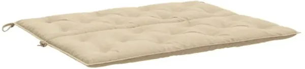 Claire Outdoor Cushion for Bench, 47 Inch, Beige Tufted Oxford Fabric - Benzara