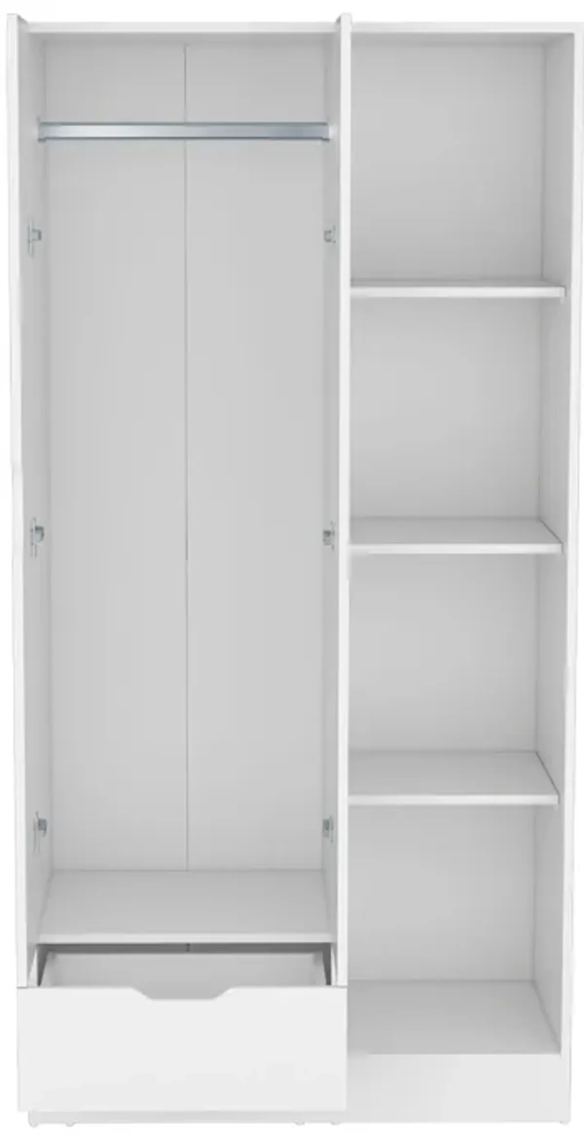 DEPOT E-SHOP Toccoa Armoire with 1-Drawer and 4-Tier Open Shelves