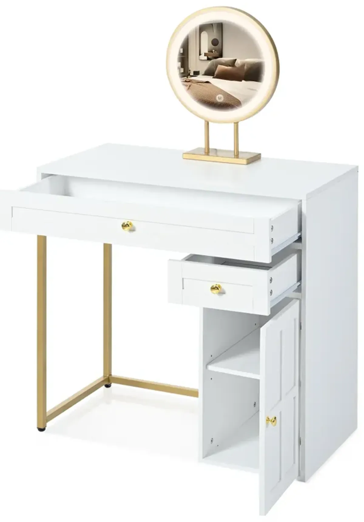 Merax Luxury Makeup Vanity Desk with Lighted Mirror