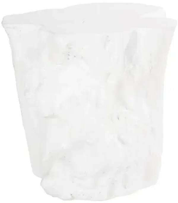 Log Side Table in Gel White