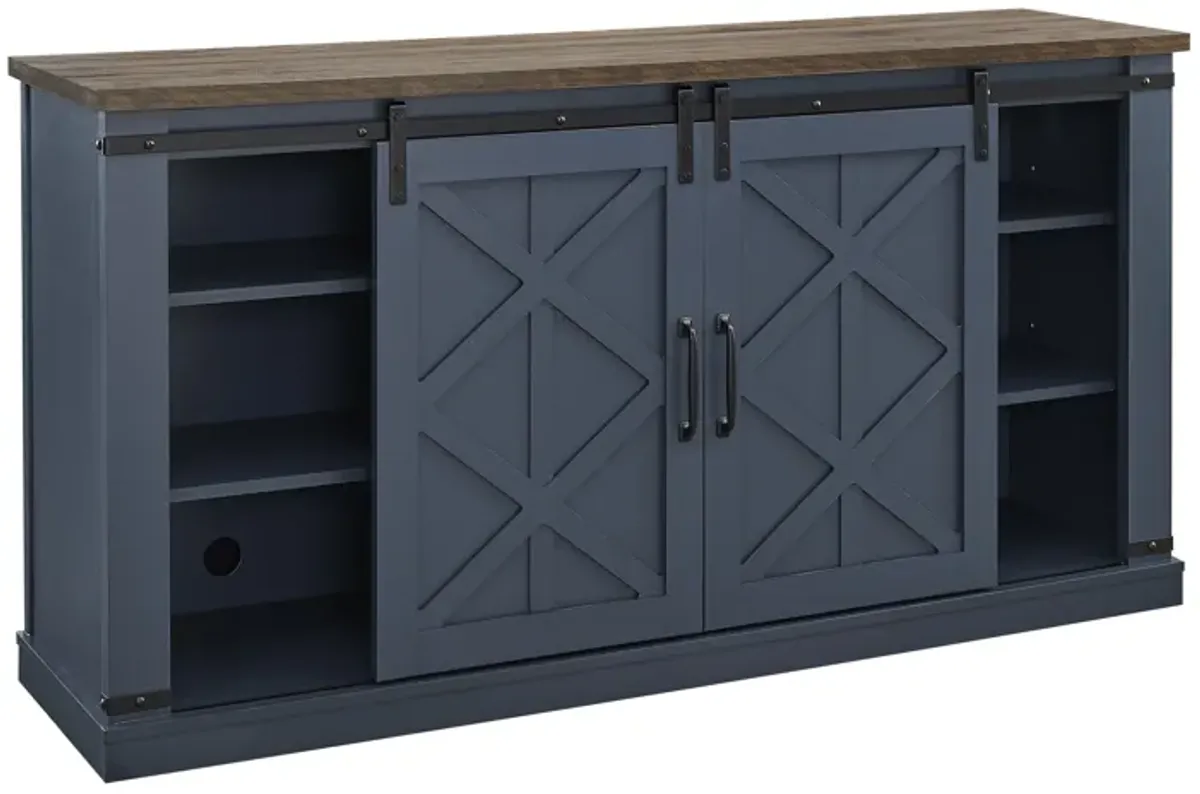 FESTIVO 58" Farmhouse Sliding Barn Door TV Stand - Fits TVs up to 65"