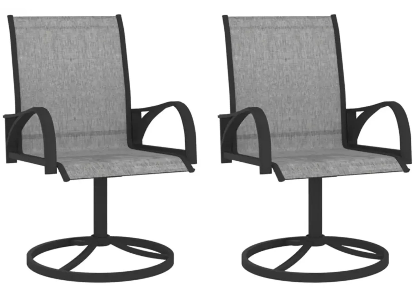 vidaXL Garden Swivel Chairs 2 pcs Textilene and Steel Gray