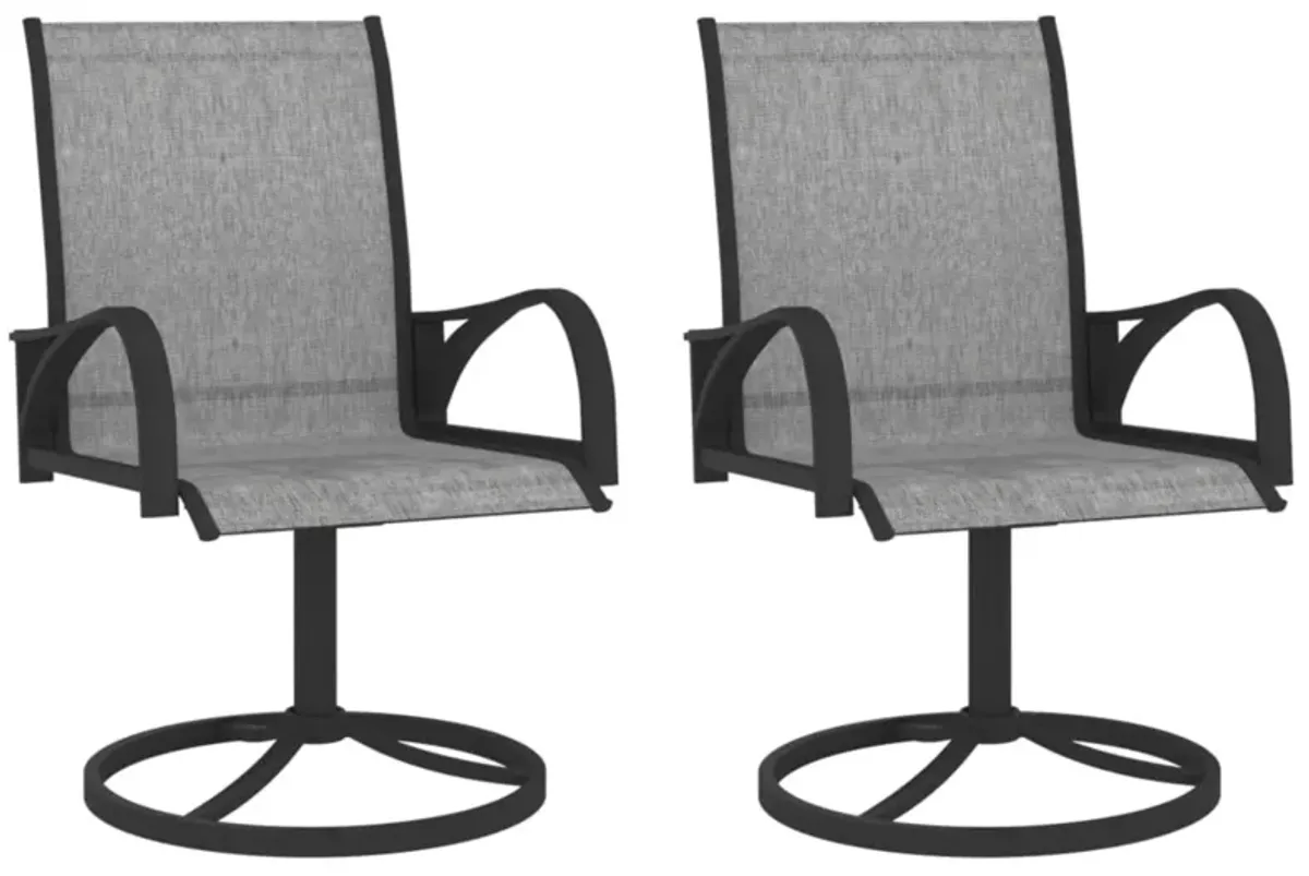 vidaXL Garden Swivel Chairs 2 pcs Textilene and Steel Gray